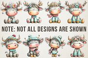 Cute & Funny Festive Highland Cow PN, an Illustration by RobertsArt (Thumbnail 6 of 7)