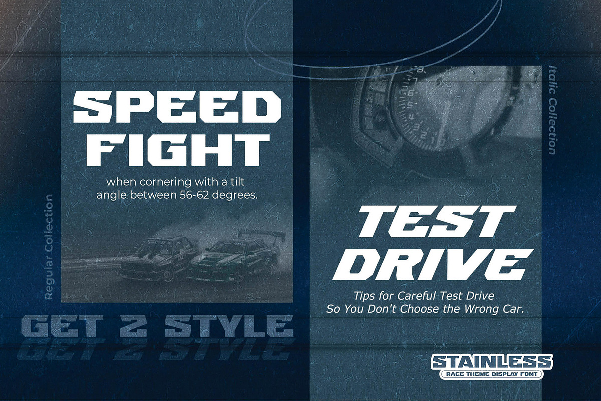 STAINLESS - Race Theme Display Font, a Font by Gassstype (Photo 2 of 9)