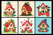 Strawberry House Coloring Book, an Object Illustration by protabsorkar11 (Thumbnail 7 of 7)