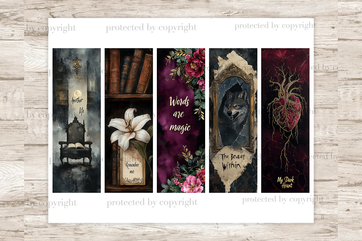 Fantasy Bookmarks Printable Set, a Person Illustration by GlamArtZhanna (Photo 6 of 9)