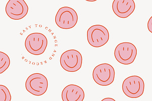 PEACH SMILE PATTERN / Seamless