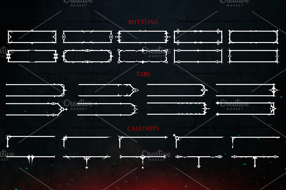Dark Fantasy UI Set. Vol 2, an Object Illustration by Olga Ryzychenko (Photo 9 of 11)