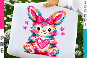 Brushstroke bunny png, an Illustration by Craft Nest