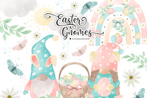 Easter Gnomes Clipart