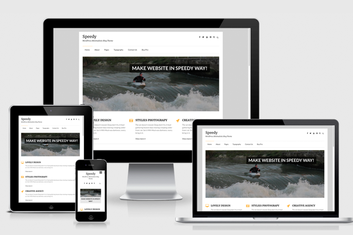 Speedy - Minimalistic Blog Theme, a WordPress Template by eVision Themes (Photo 2 of 3)