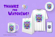 Cartoon owl with a cup. Tshirt, PNG., an Animal Illustration by KENO Mascots (Thumbnail 4 of 4)