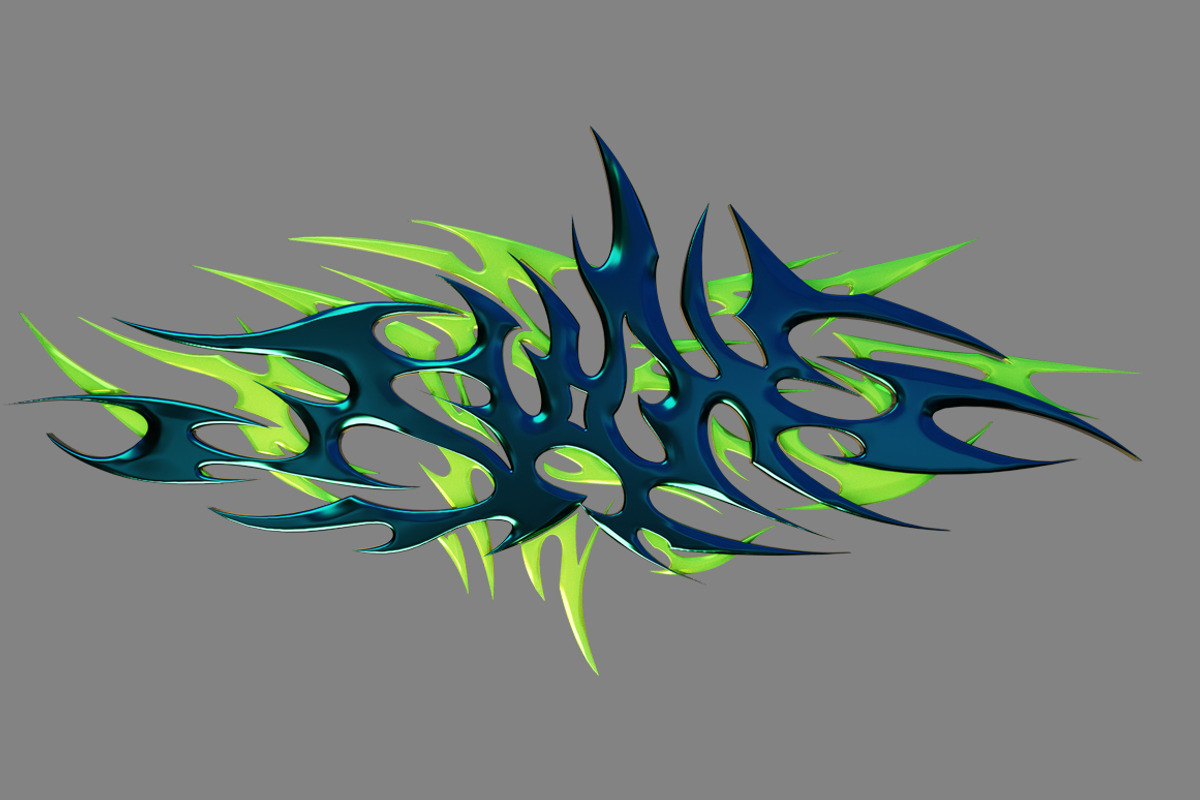 Chrome tribal 3D, an Object 3D Model by HYPER HIROⓇ (Photo 5 of 7)