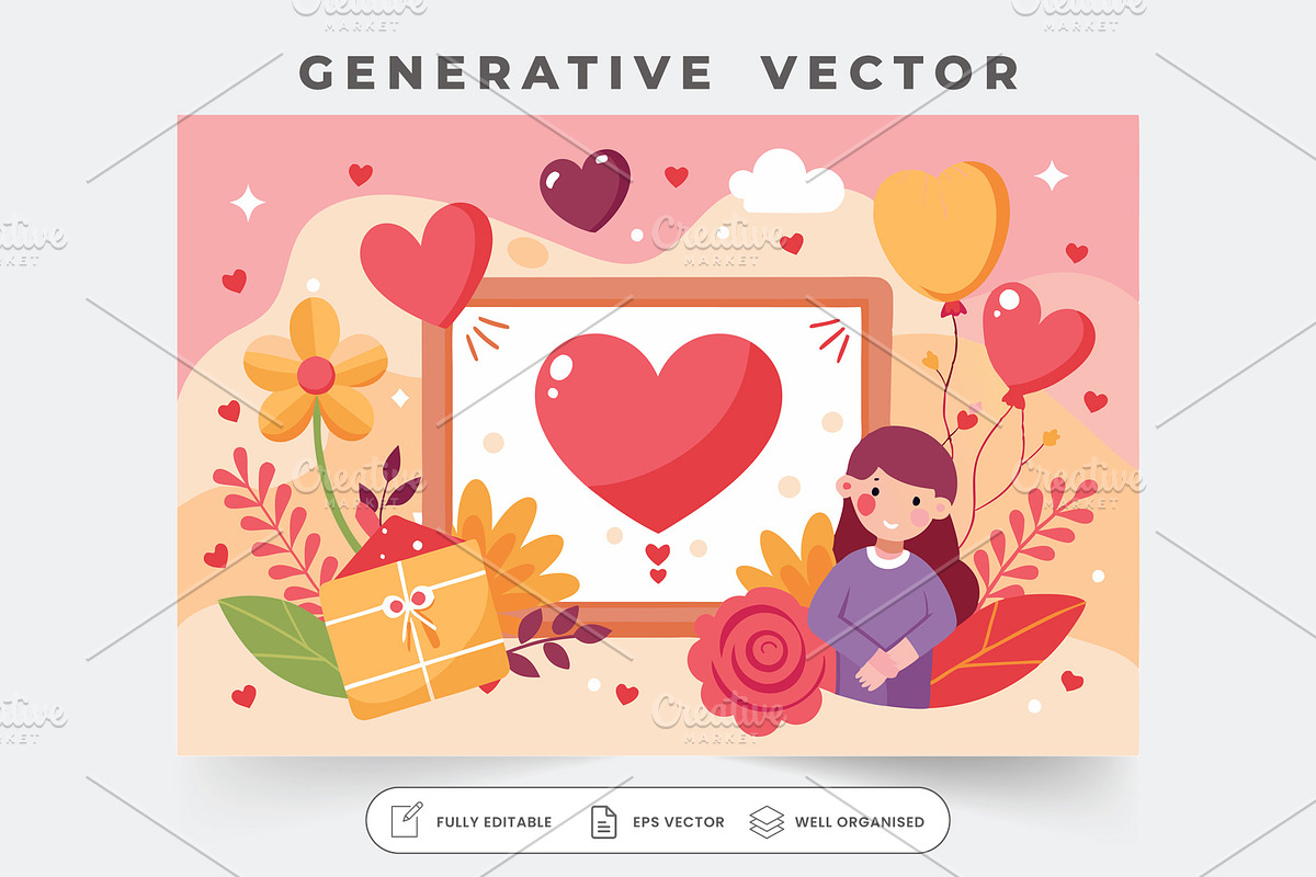 A vibrant Valentine's Day card templ, a Graphic by Iftikhar Alam