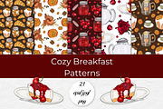 Cozy Breakfast Patterns, a Pattern Graphic by InkyQueenArt (Thumbnail 1 of 4)