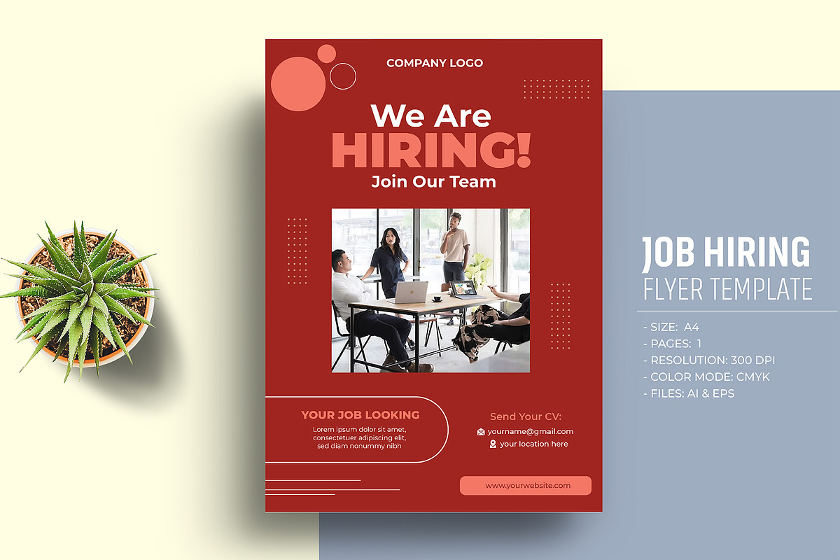 Job Hiring Flyer Template, a Print Template by Sharifull11 (Photo 1 of 3)