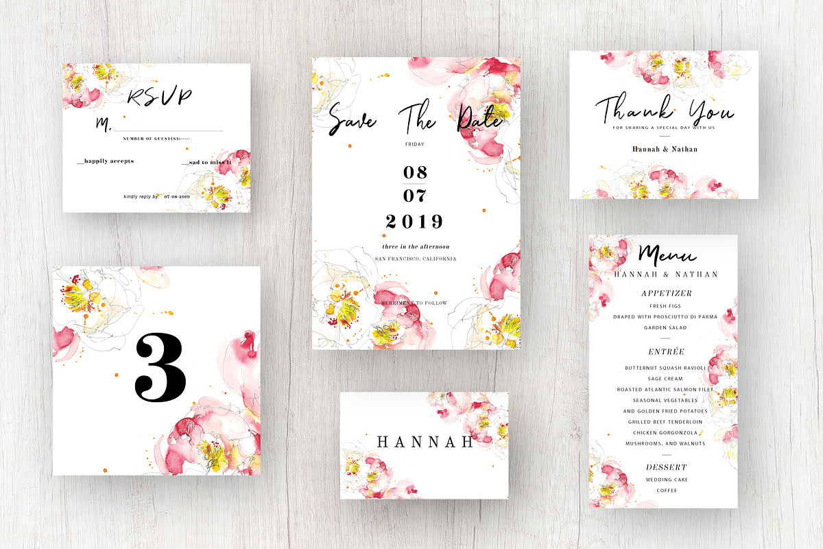 red peony wedding card set, a Templates & Theme by TurquoiseDesign (Photo 5 of 7)