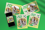 Green Y2K Spring Greeting Card, a Card Template by graphicook (Thumbnail 1 of 4)
