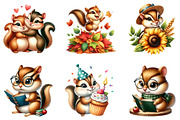 Watercolor Cute Chipmunks Clipart, an Illustration by DreamArtGraphic (Thumbnail 3 of 5)