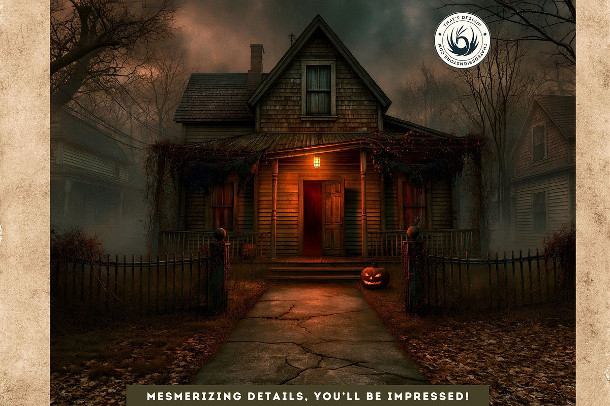 71 Halloween Horror Backdrops, a Seasonal Illustration by ThatsDesignArt (Photo 3 of 15)