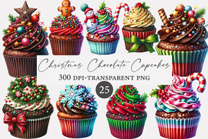 Christmas Chocolate Cupcakes clipart, an Illustration by Designworld