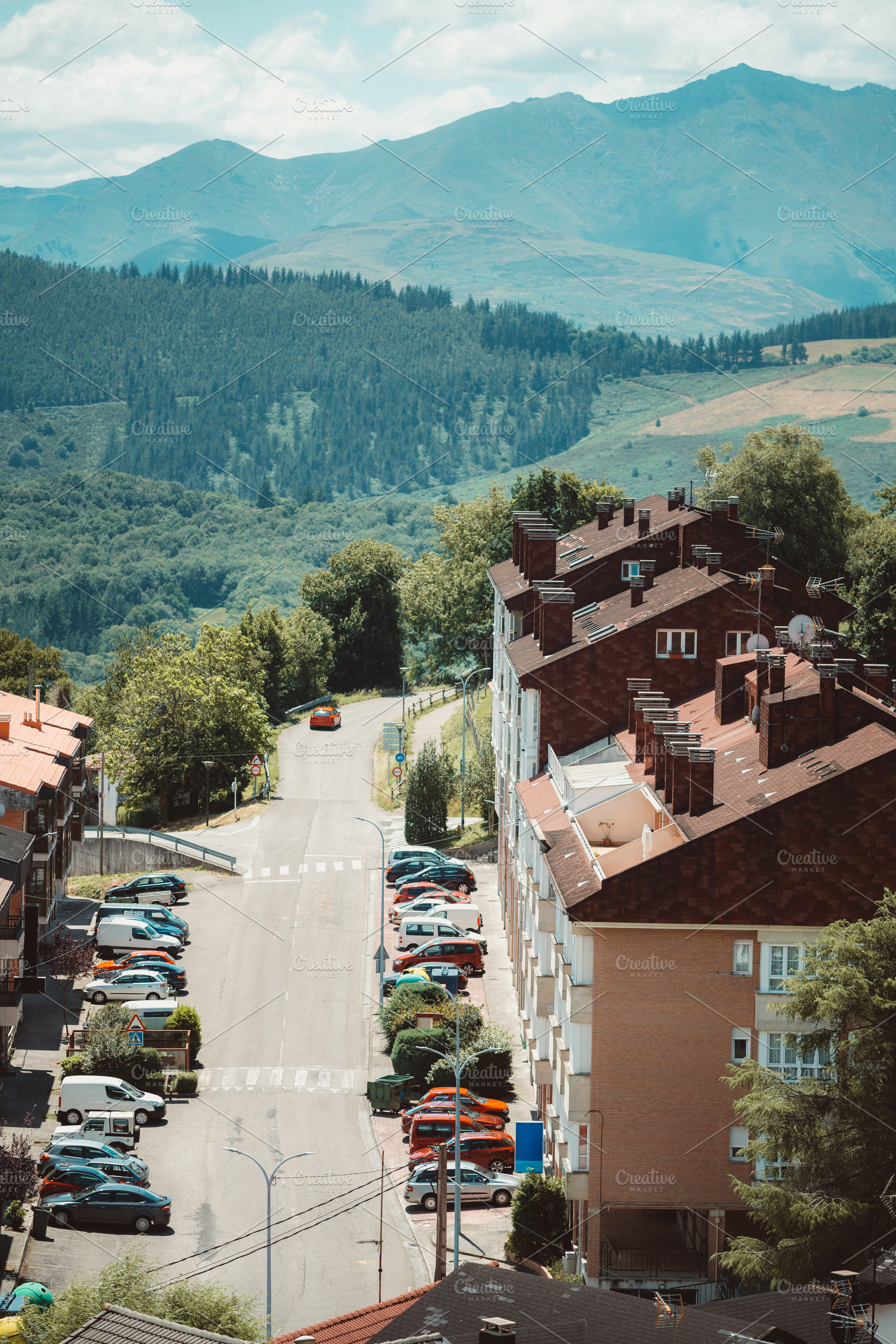 Residential street to mountain view, an Architecture Photo by SkyNext