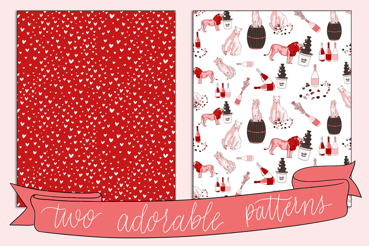 Valentines Day Wild Animals DIY Pack, an Animal Illustration by Si Design Loft (Photo 3 of 4)