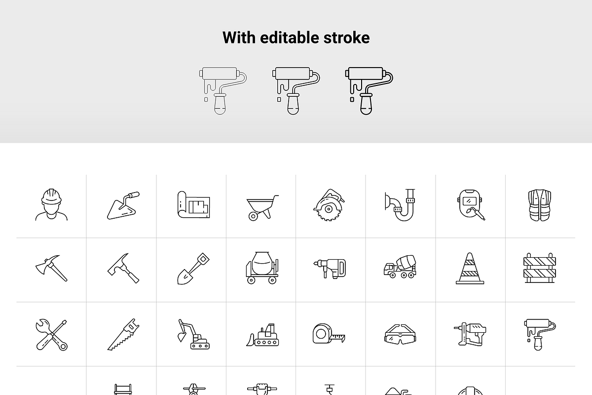 Construction line icon pack, an Outline Icon by Ragul Creates (Photo 3 of 3)