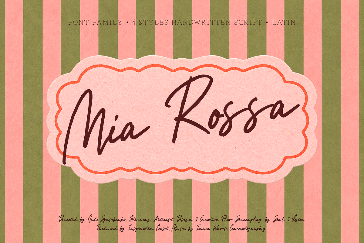 Mia Rossa - Handwritten Font Family, a Script Font by nadispasibenko (Photo 1 of 16)