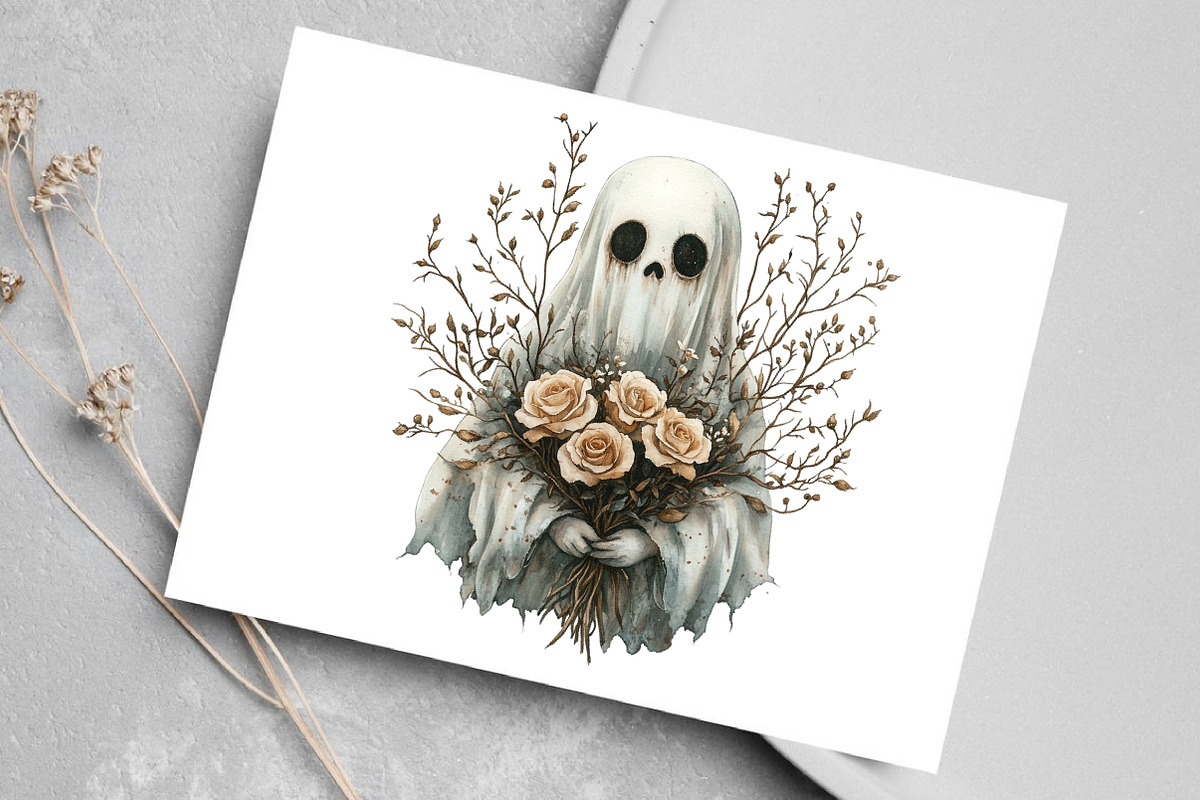 Brown Halloween White Roses Clipart, an Illustration by Canvas Craft (Photo 4 of 7)