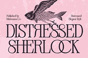 Distressed Sherlock – Elegant Serif, a Serif Font by Mahesans Co (Thumbnail 1 of 10)