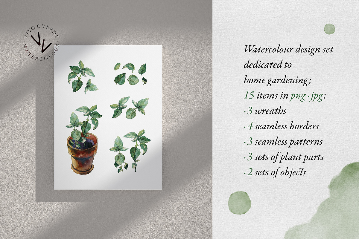 3 herbs in flowerpots watercolour, an Illustration by vivo e verde (Photo 2 of 11)