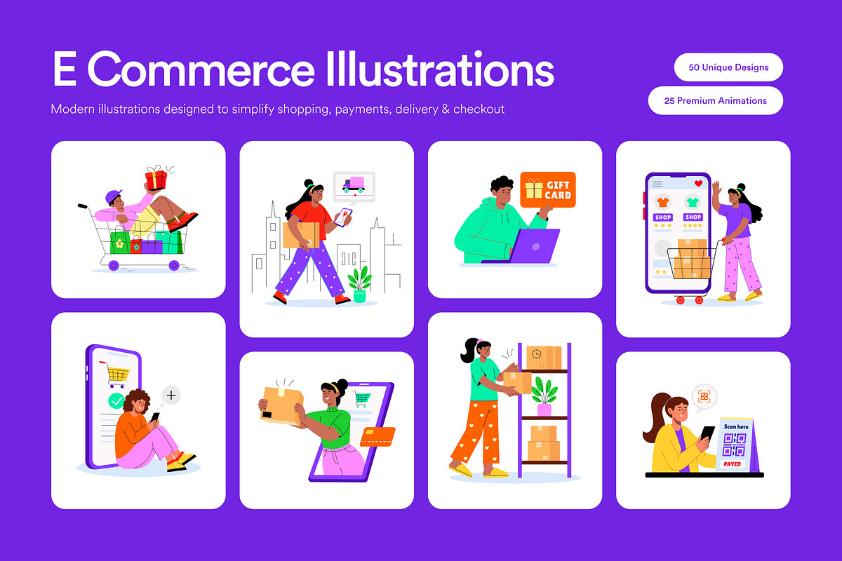 75 E-commerce Illustration Bundle, a Person Illustration by Creative Stall (Photo 1 of 12)