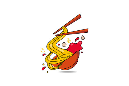 bowl of noodles illustration