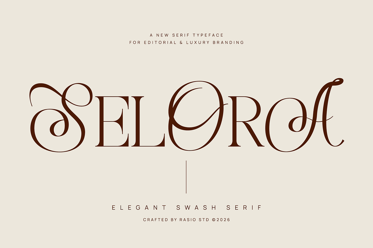 Selora Elegant Swash Serif Font, a Serif Font by Rasio Studio (Photo 1 of 9)