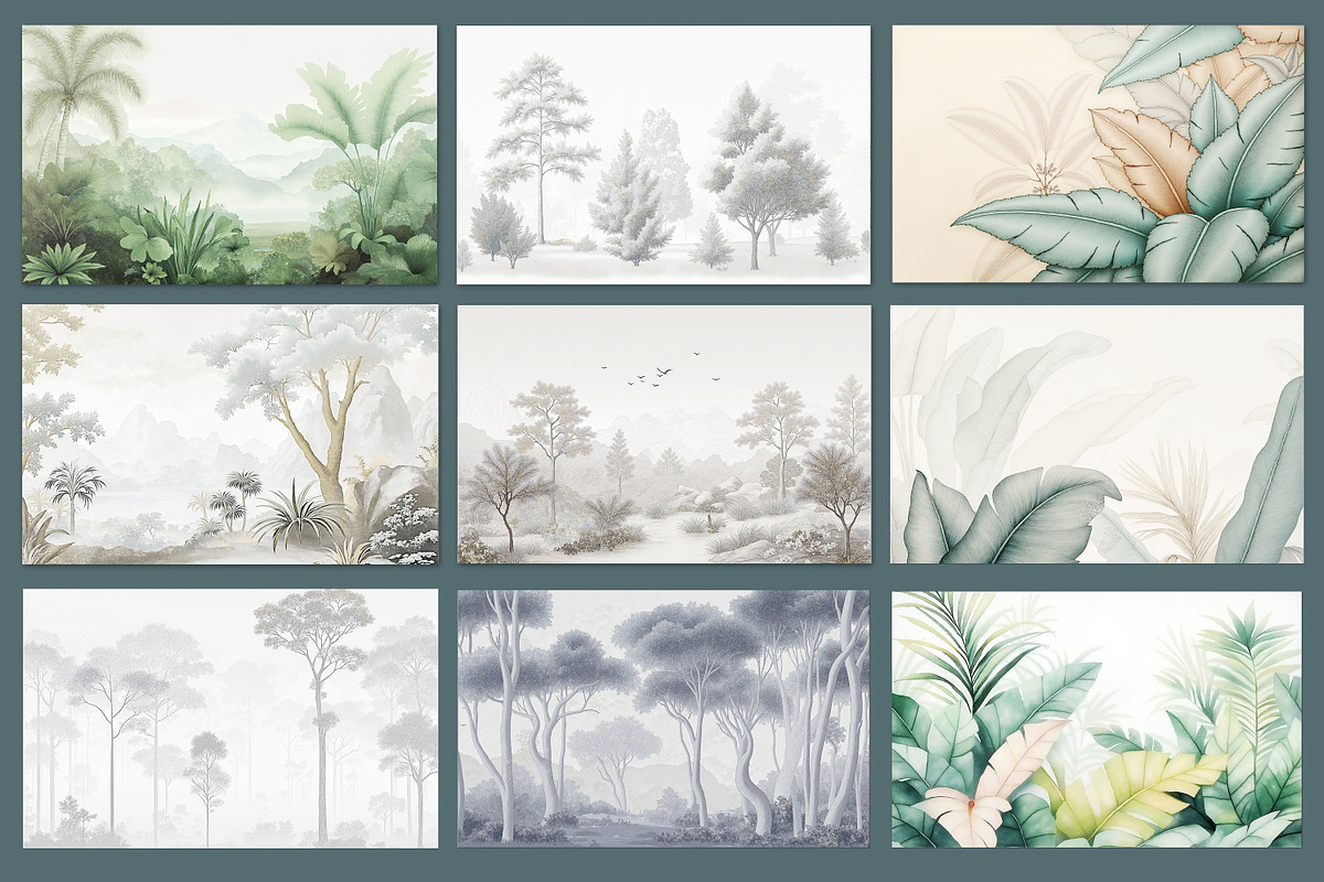 Abstract Forest Art Wallpaper Set, an Illustration by fei long (Photo 9 of 10)