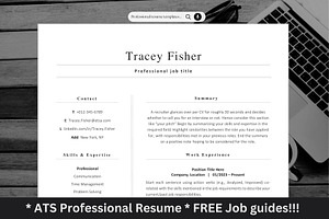 Resume Template Word, Pages, GDocs