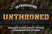 Unthroned – Versatile Military Font, a Serif Font by Almarkhatype (Thumbnail 1 of 11)