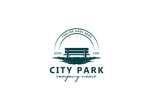 Single Wooden Bench in Park Logo, a Branding & Logo Template by AlvinStd