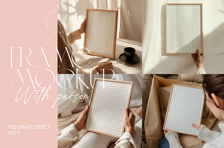4x Bundle Frame Mockup With Person, an Advertising Mockup by First Impression Mockups