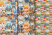 Seamless patterns of cats, an Animal Illustration by Watercolor fantasy (Thumbnail 5 of 7)