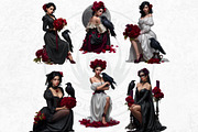 Gothic Girls with Raven Roses PNG, a Person Illustration by ThatsDesignArt (Thumbnail 9 of 10)