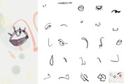 ProCreate watercolor face elements, a Brush Add-On by dxxb studio (Thumbnail 2 of 3)