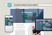 Cleaning Company Website Canva, a Landing Page Template by Preset Pixels (Thumbnail 1 of 9)