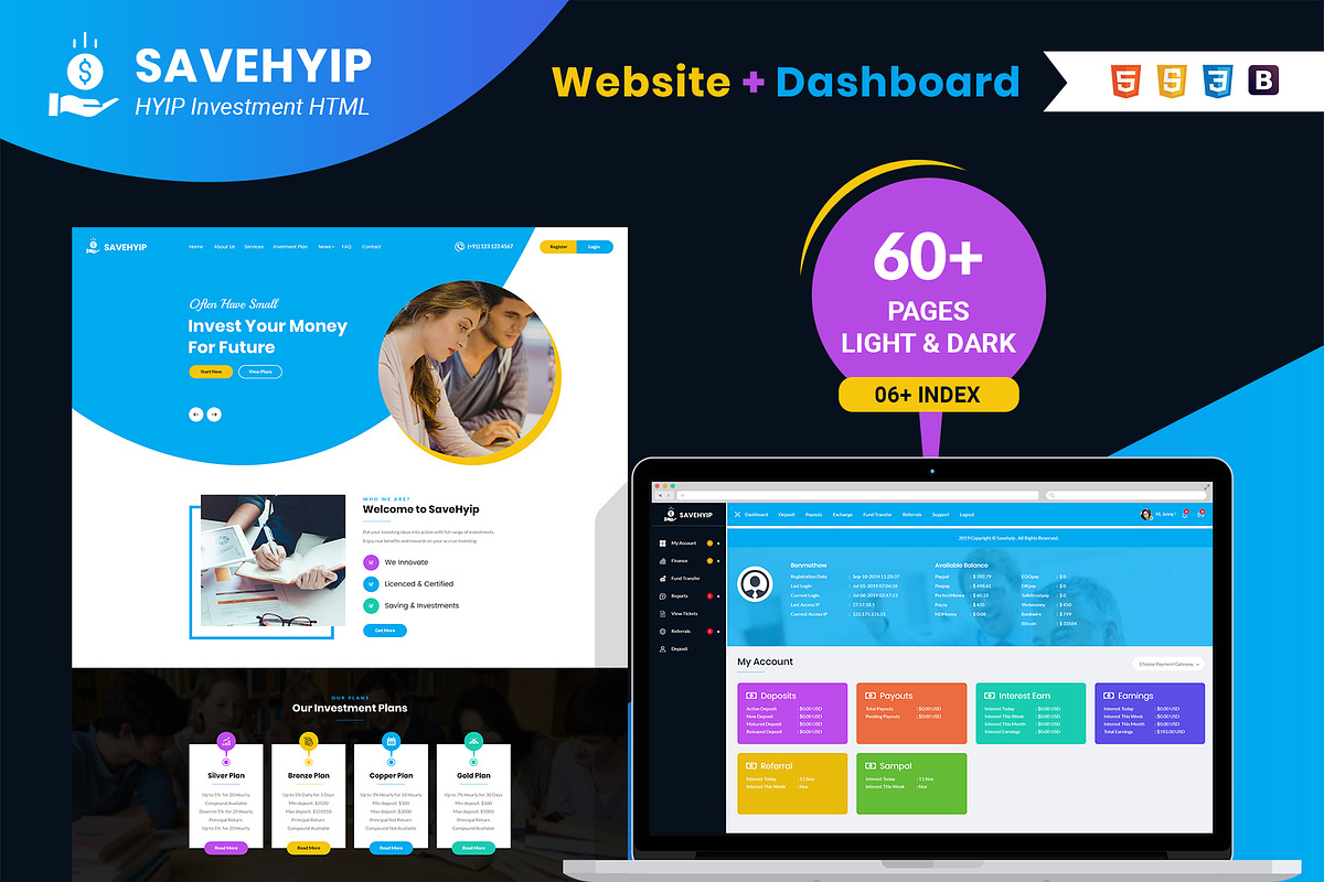 SaveHyip Investment HTML Template, a Bootstrap Template by Webstrot Technology (Photo 2 of 4)
