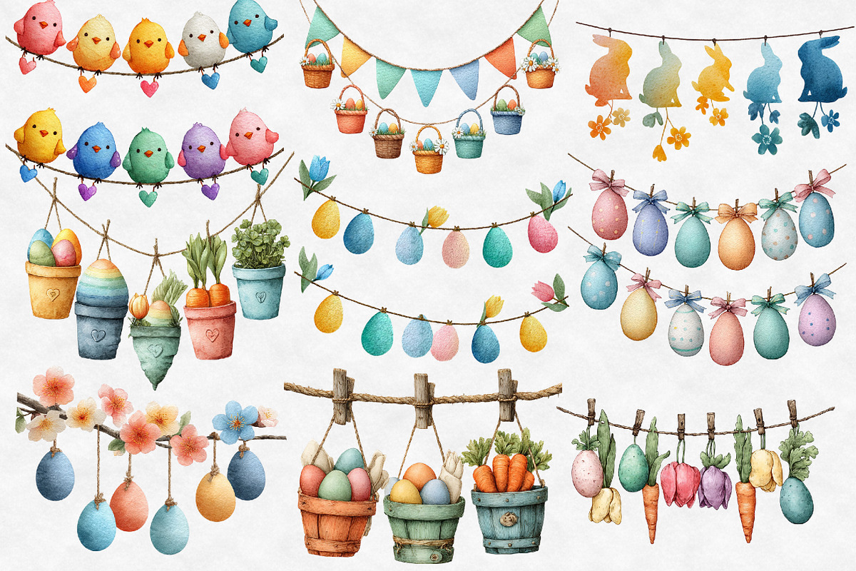 Easter banner string clipart, an Illustration by Designworld (Photo 4 of 4)