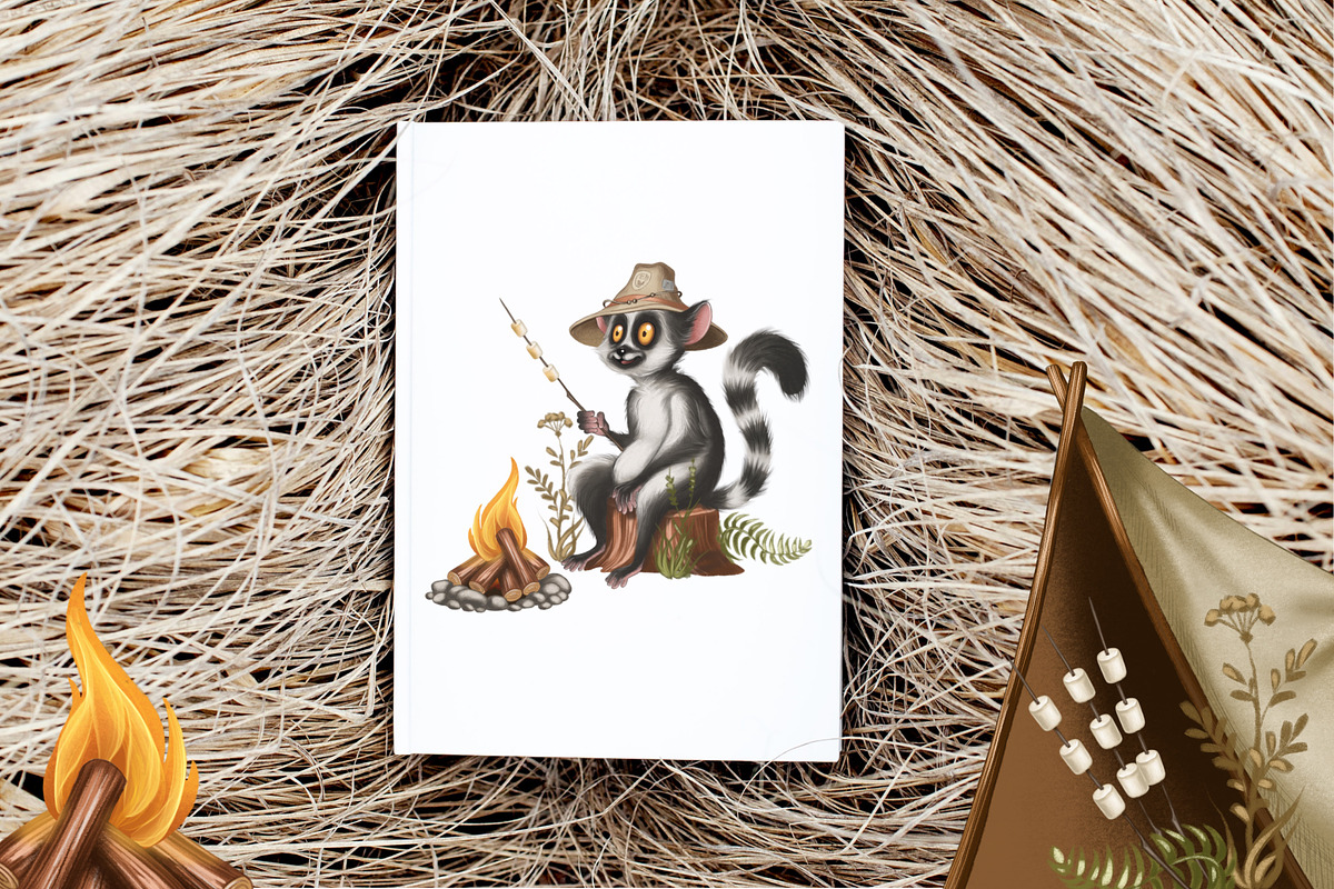Camping adventure with a lemur, an Illustration by IrynaPanashii (Photo 5 of 12)