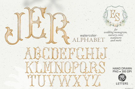 Wedding crest letters, monogram png