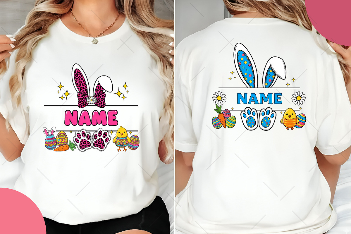 Easter Split Name Frame PNG, an Illustration by OK Design (Photo 4 of 6)