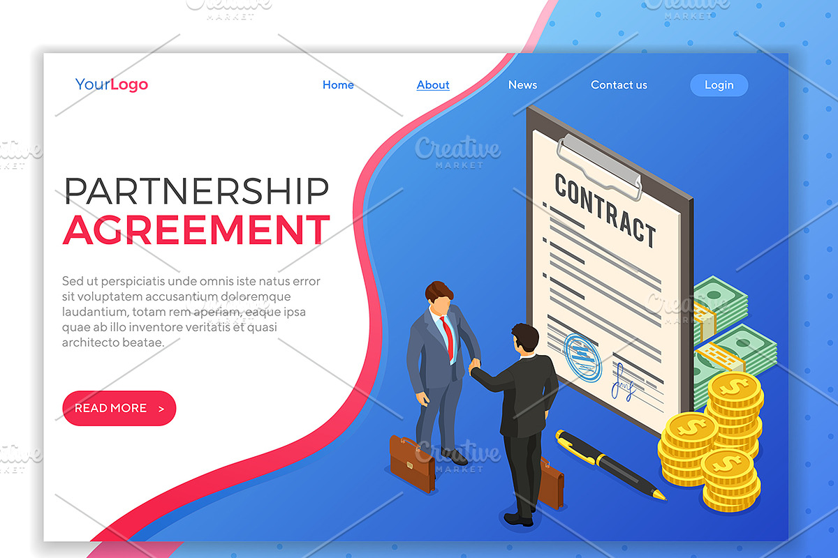 Partnership and Business Teamwork, a Finance Illustration by TAlex (Photo 6 of 6)