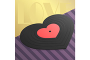 Heart Vinyl Record Background, a Decorative Illustration by PsychocheArt (Thumbnail 1 of 3)