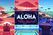 ALOHA Vector Graphics, a Background Graphic by Darumo Shop (Thumbnail 1 of 8)