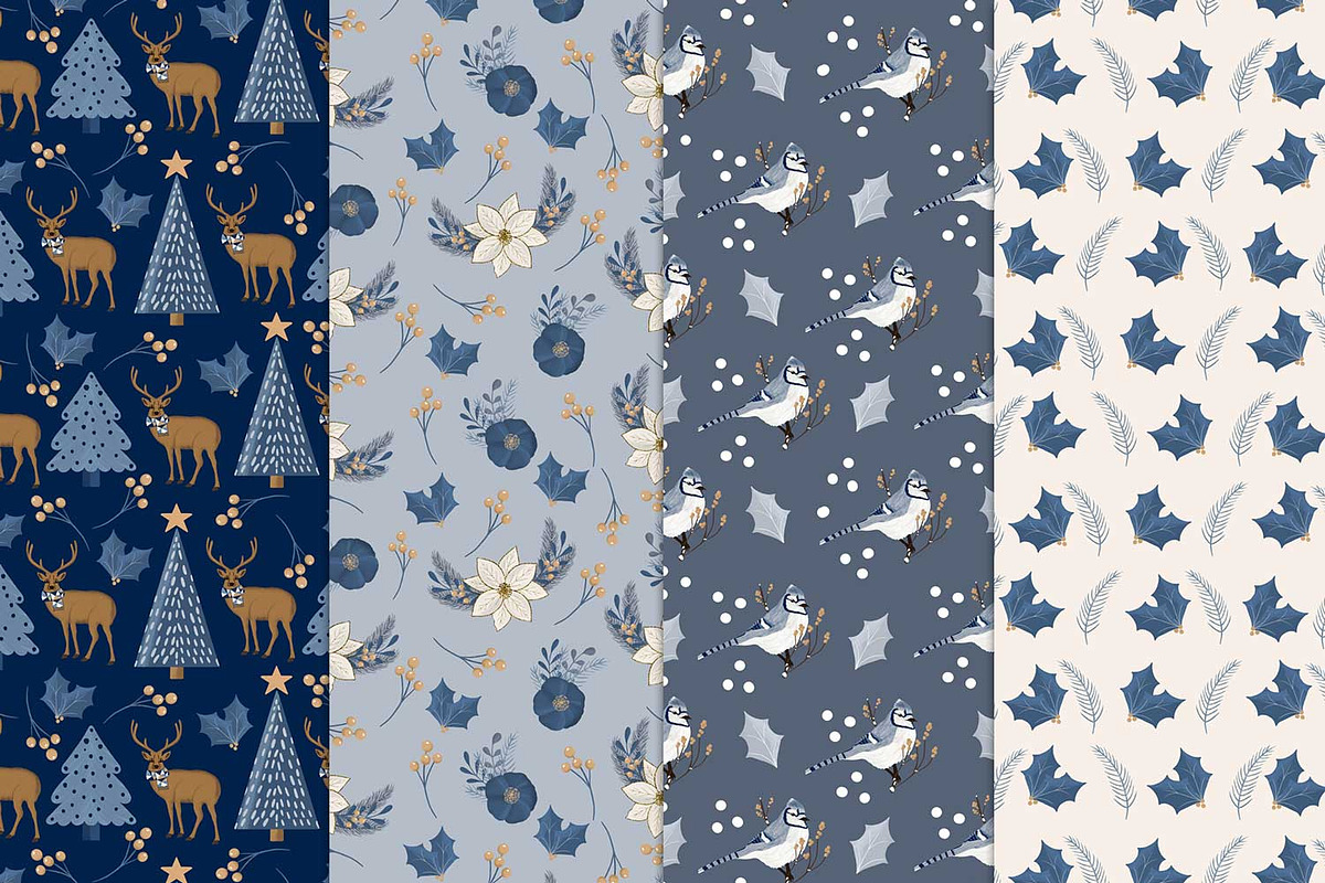 Christmas Seamless Patterns, a Pattern Graphic by The Audacious Brush (Photo 2 of 5)