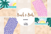 Beach Scene Creator Vacation Clipart, a Seasonal Illustration by GlamArtZhanna (Thumbnail 1 of 3)