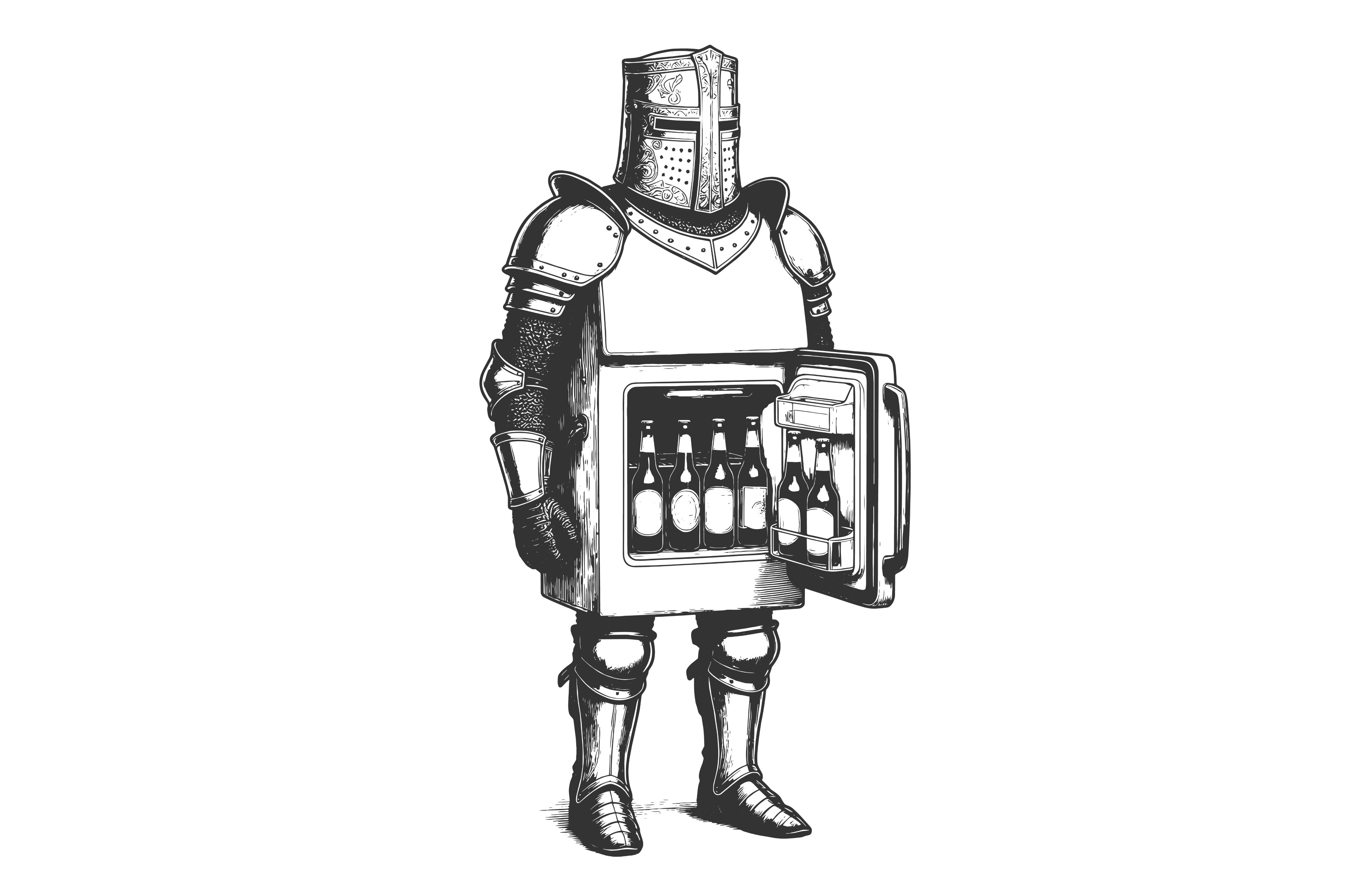 Medieval Knight Armor with Fridge, a Person Illustration by AlexArt