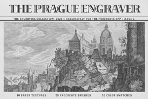 The Prague Engraver Procreate Kit, a Brush Add-On by Digi Life